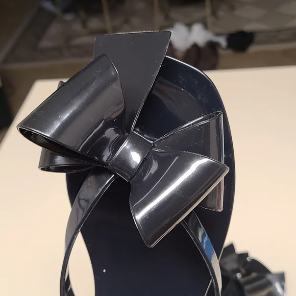 Jeffrey Campbell Sugary Big Bow jelly flip flop thong sandals size 8 - Picture 7 of 11